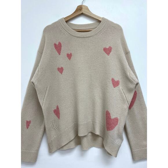Zadig & Voltaire Markus Cashmere Heart Devil Designer Crew Neck Sweater Medium - Picture 8 of 14